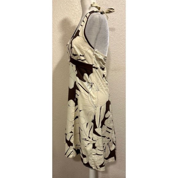 Ruby Rox Vintage 90s Y2K Cream/brown Halter Summer Dress - Picture 3 of 7